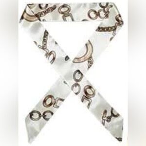 White & Gold Chain Print Versatile Women’s Scarf